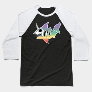 Unicorn Shark Skeleton Baseball T-Shirt